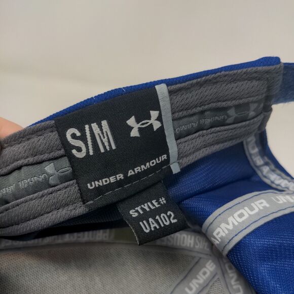 Under Armour Mens Strapback Hat Blue S-M Embroidered SM Stallions Logo Polyester - Picture 8 of 9